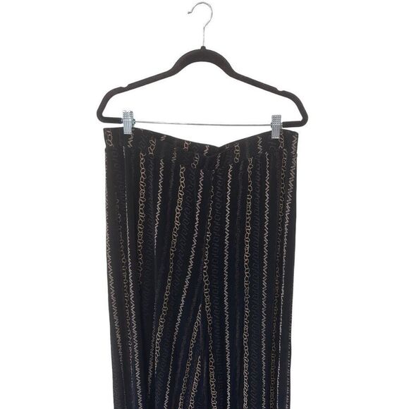 Chico’s Travelers Wide Leg Black Slinky Chain All Over Pattern Casual Pants Size - Picture 2 of 14
